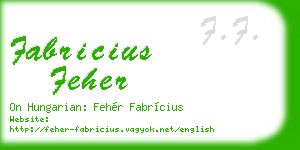 fabricius feher business card
