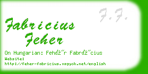 fabricius feher business card